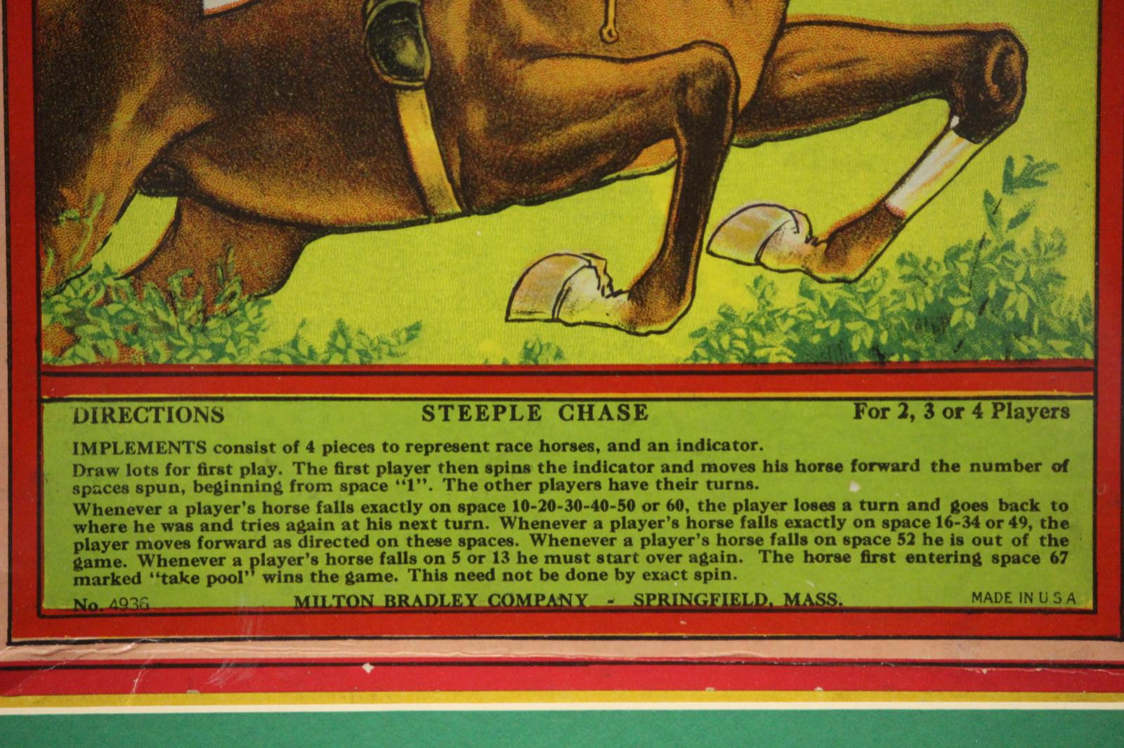 Original c1917 Milton Bradley 'Game of Steeple Chase'

Image Sz: 13 7/8