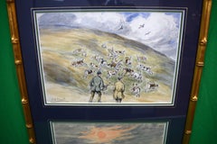 "Beagling Triptych 1939 Watercolour" By George A. Short