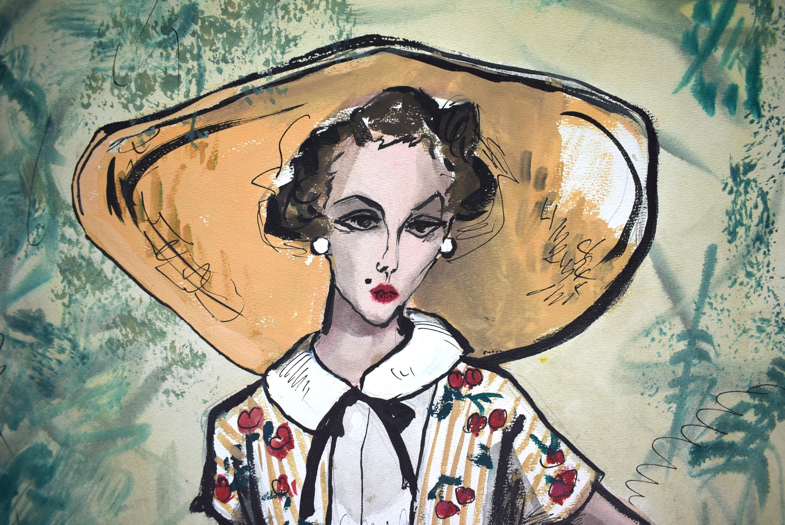 „Lady In A Floral Dress“ 1952 von Hays  im Angebot 2