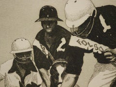 "Drive To Goal" c1985 Polo Etching