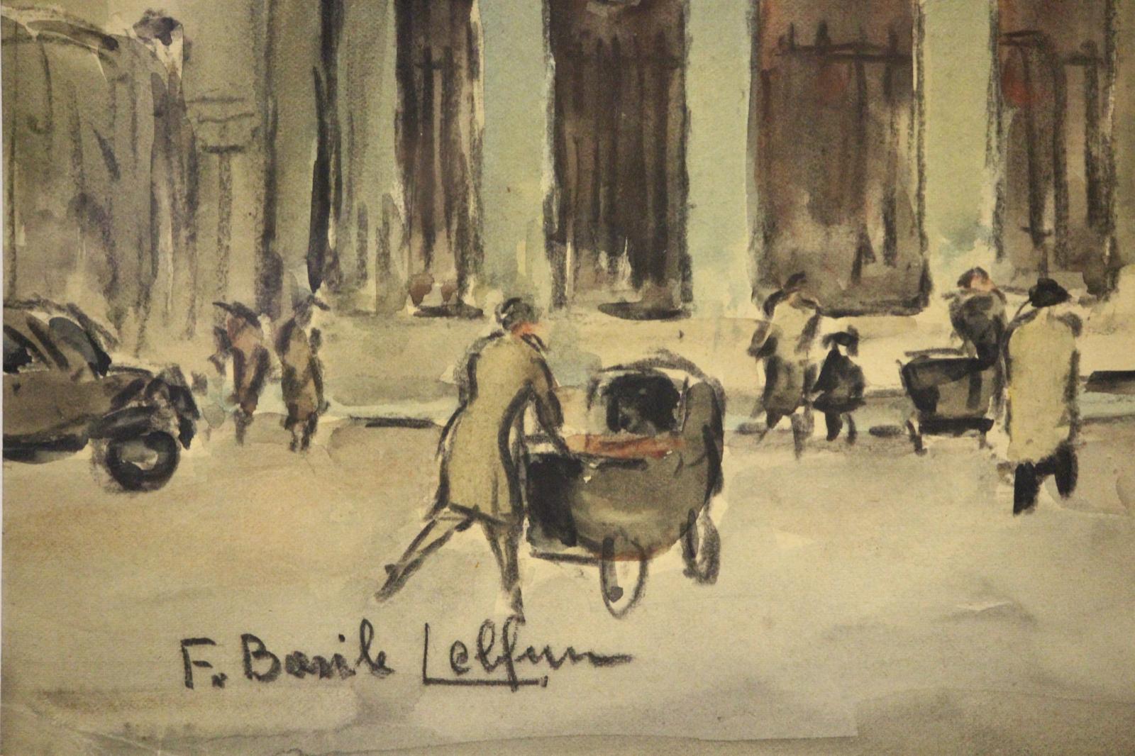 Jolie aquarelle parisienne (encadrée sur mesure) représentant une scène de rue à Paris

Art Sz : 13 3/4 