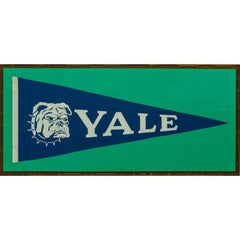 Vintage "Yale University Gilt Bamboo Framed Pennant"