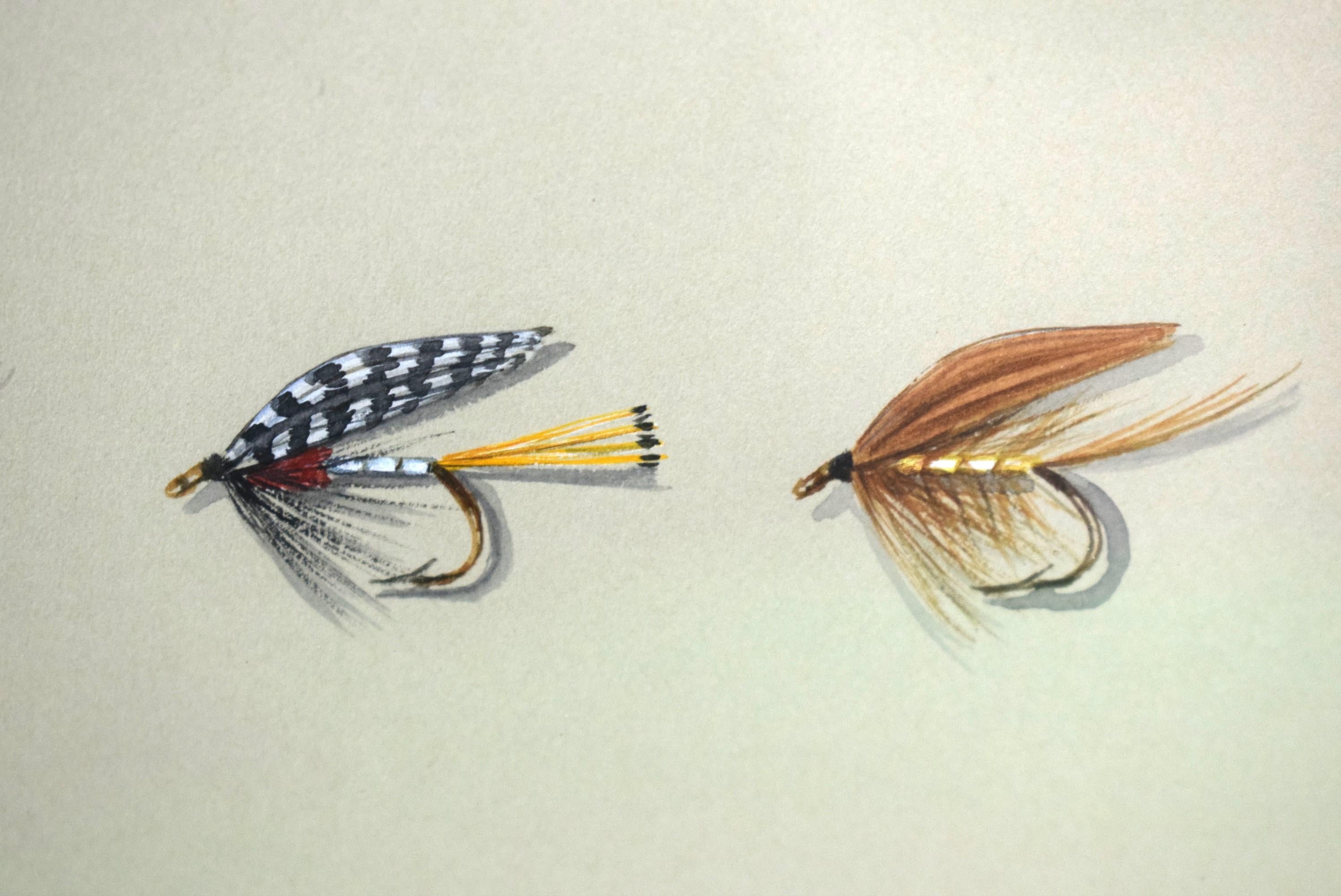 „7 Wet Trout Flies“ 1997 Aquarell von (British, Harry Spencer) im Angebot 4