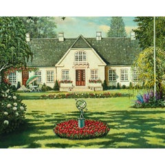 Danish Country Estate Oil On Canvas