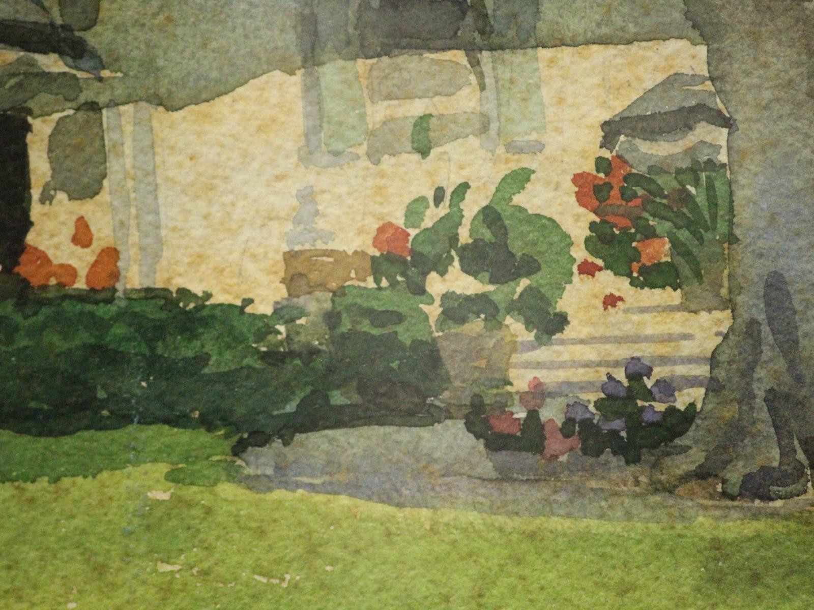 „Tropische Residenz mit Banyan-Baum“, Aquarell von Deane Keller, ca. 1967 im Angebot 3