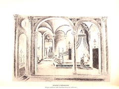 "Juliet's Bedroom" Watercolour & Gouache 1936 MESSEL, Oliver