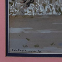 "Kent Miller's Elkridge Ridden By John Bosley III" 1949 Watercolor & Gouache