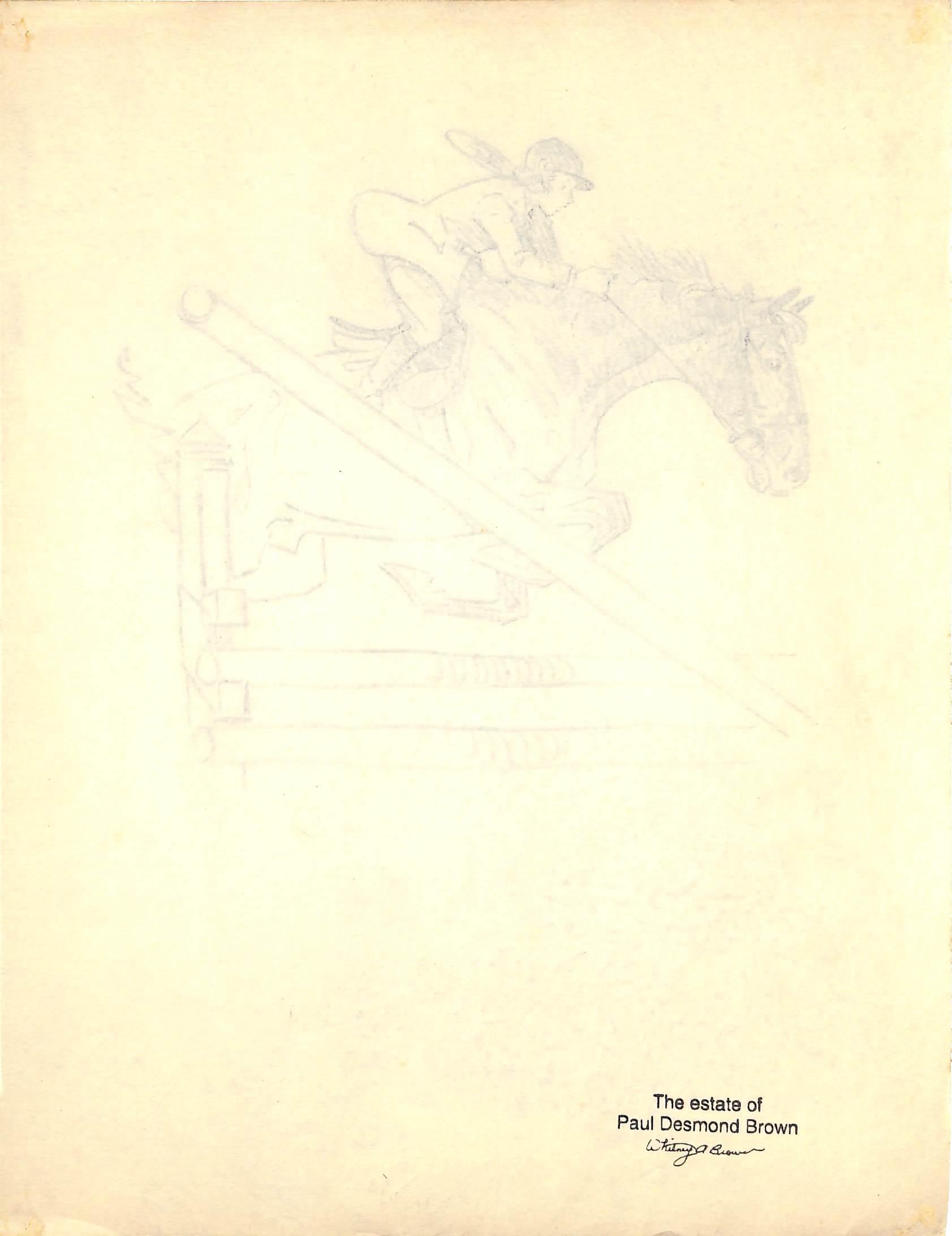 Original 1944 Pencil Drawing From Hi, Guy! The Cinderella Horse By Paul Brown 1 For Sale 1