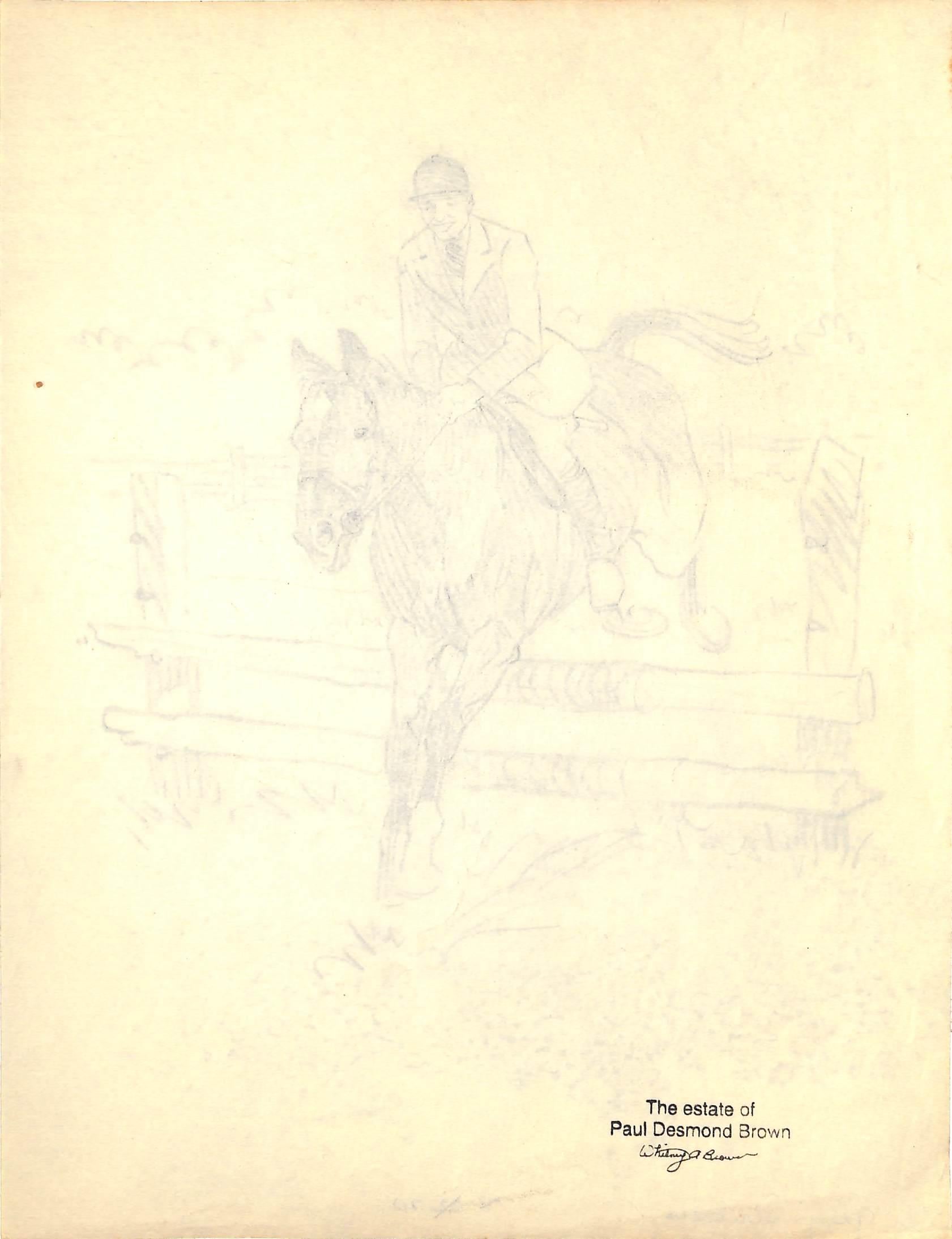 Original 1944 Pencil Drawing From Hi, Guy! The Cinderella Horse By Paul Brown 2 For Sale 2