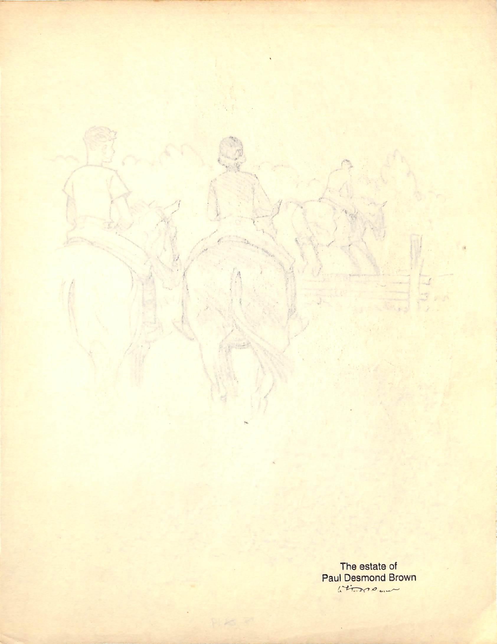 Original-Bleistiftzeichnung von 1944 aus Hi, Guy! Das Cinderella-Pferd von Paul Brown, 3 im Angebot 2