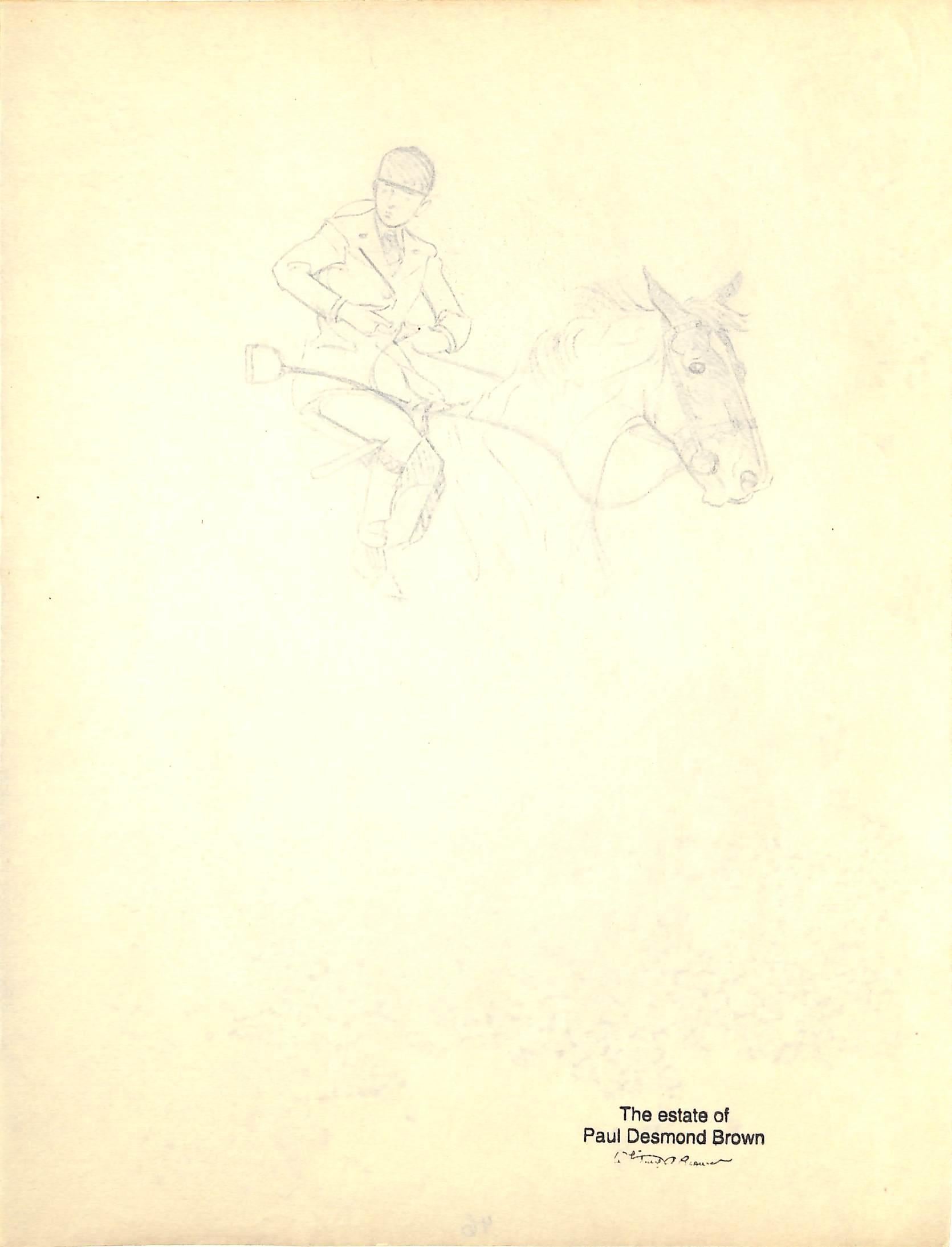 Original 1944 Pencil Drawing From Hi, Guy! The Cinderella Horse By Paul Brown 4 For Sale 2