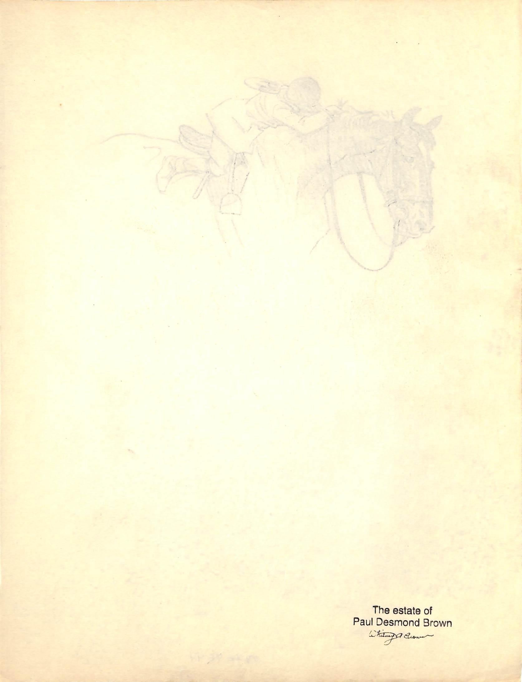 Original 1944 Pencil Drawing From Hi, Guy! The Cinderella Horse By Paul Brown 5 For Sale 2