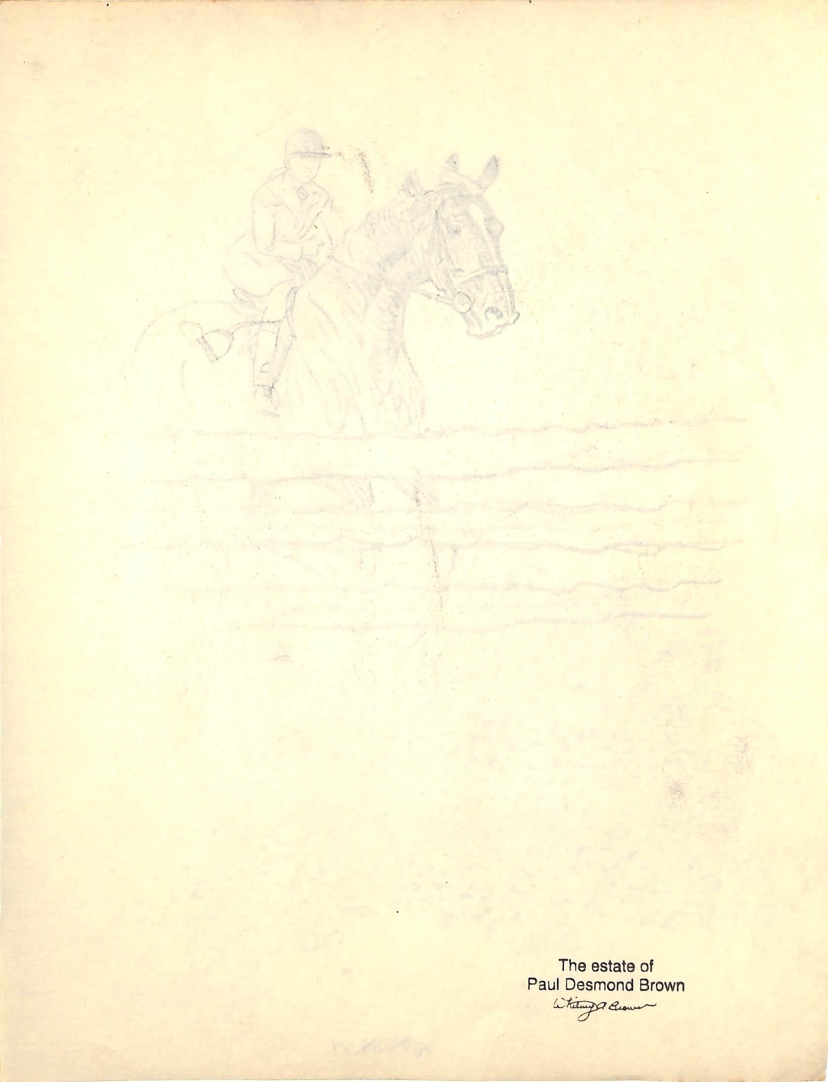 Original 1944 Pencil Drawing From Hi, Guy! The Cinderella Horse By Paul Brown 6 For Sale 2