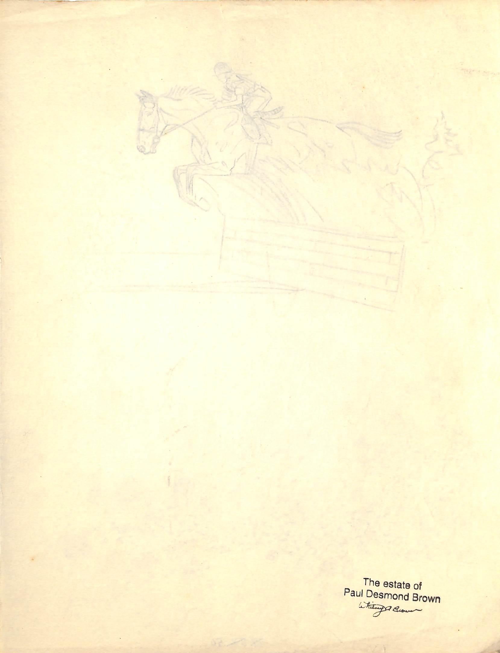 Original 1944 Pencil Drawing From Hi, Guy! The Cinderella Horse By Paul Brown 7 For Sale 2
