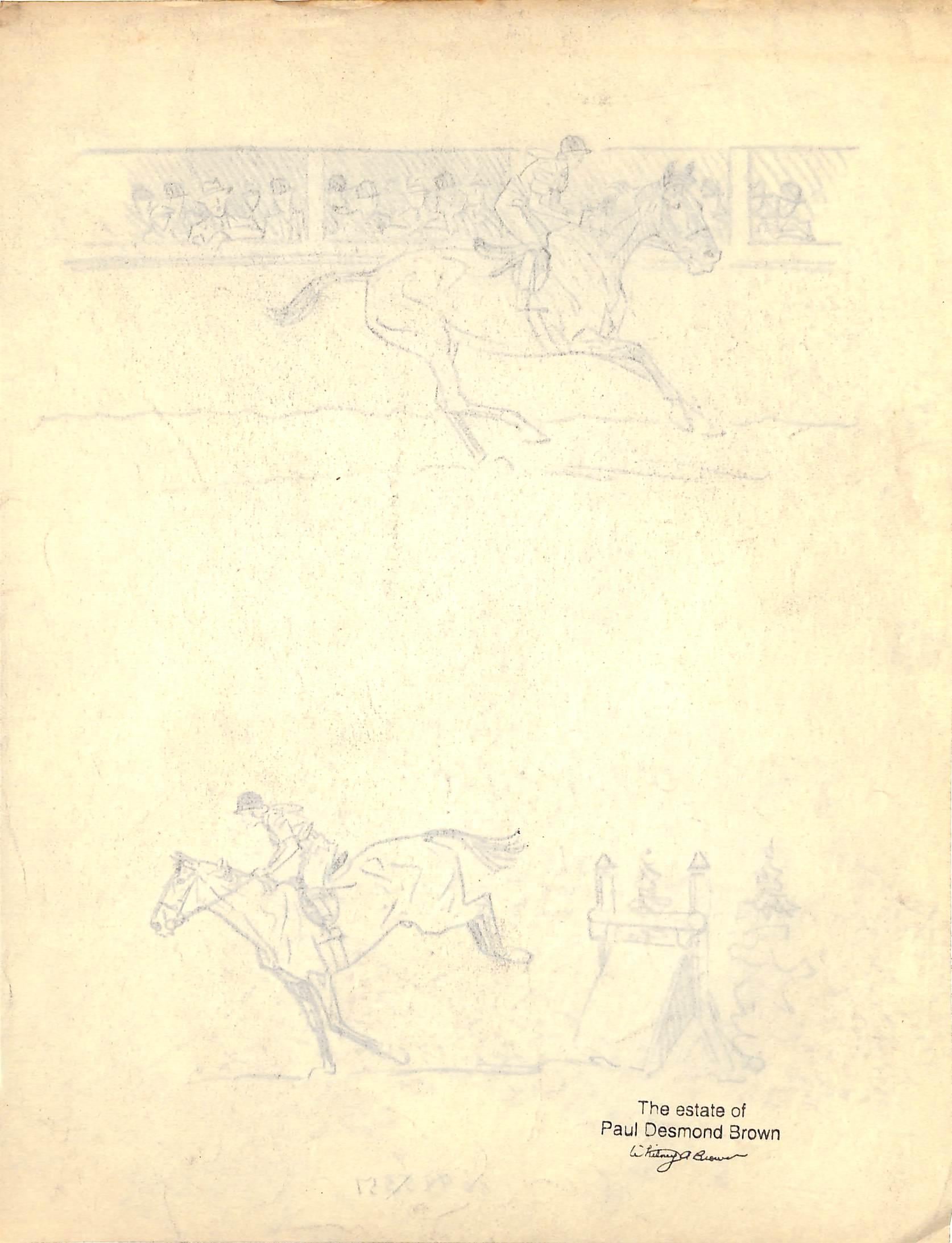 Original 1944 Pencil Drawing From Hi, Guy! The Cinderella Horse By Paul Brown 8 For Sale 2