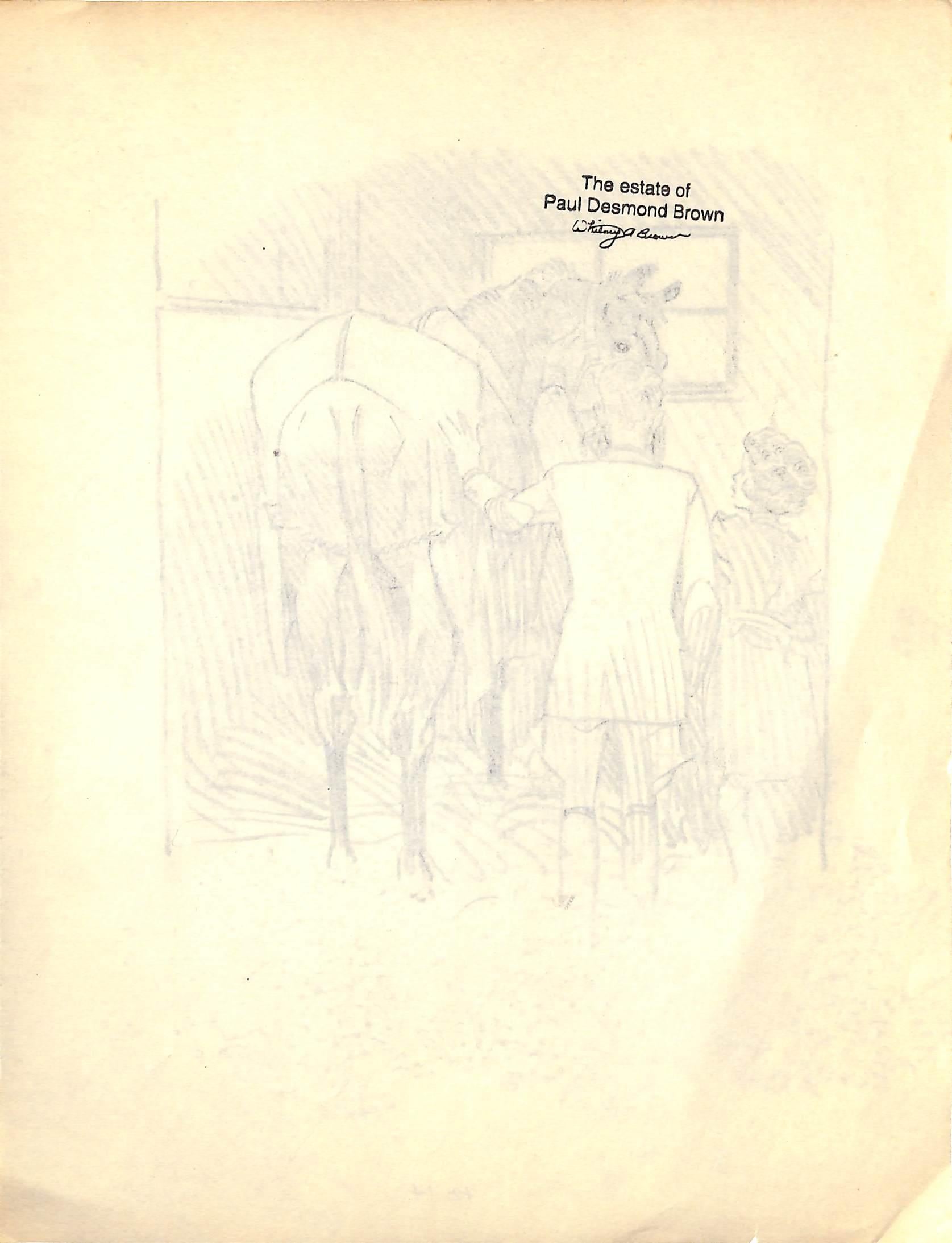 Original 1944 Pencil Drawing From Hi, Guy! The Cinderella Horse By Paul Brown 10 For Sale 2