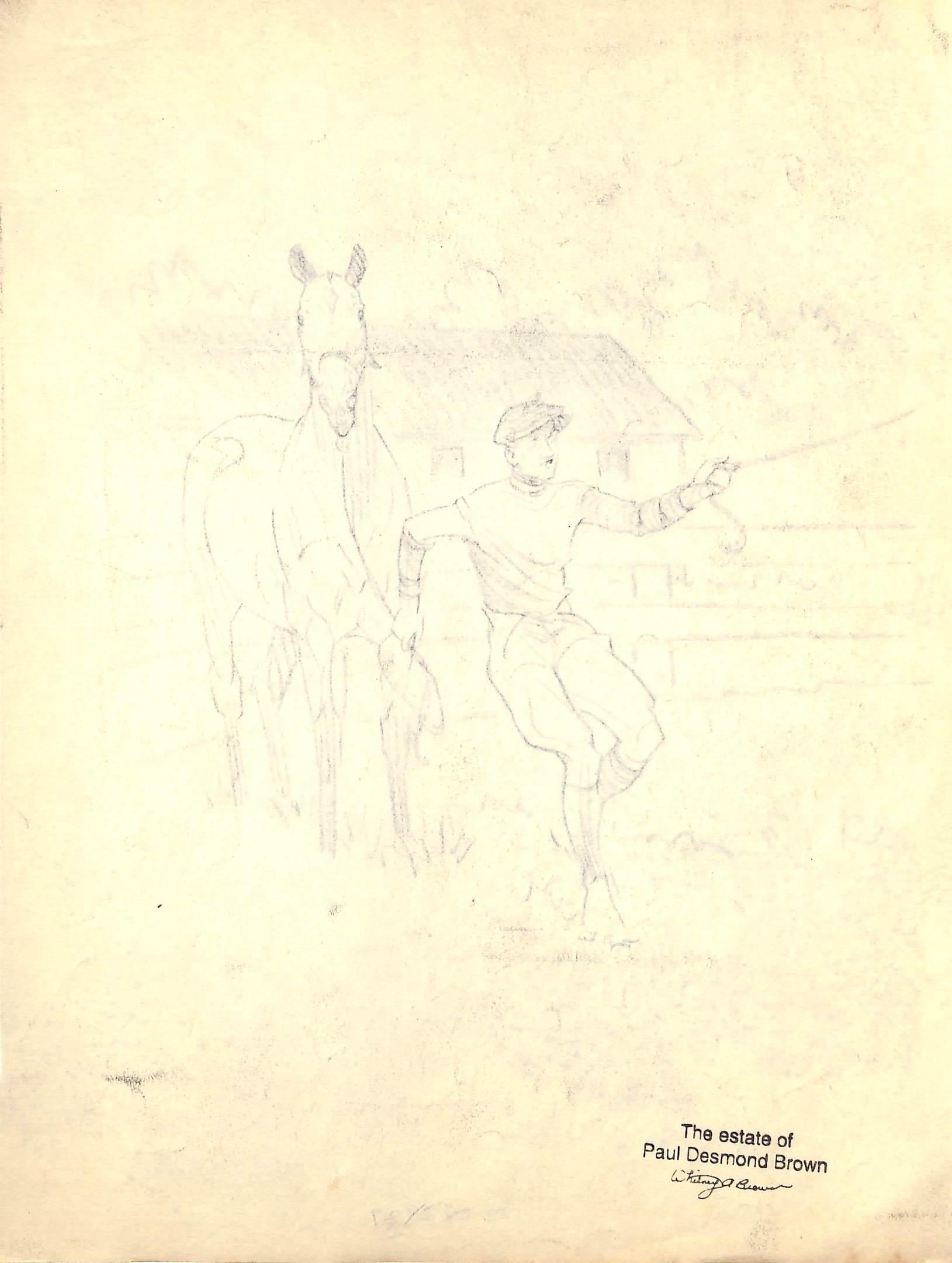 Original 1944 Pencil Drawing From Hi, Guy! The Cinderella Horse By Paul Brown 15 For Sale 2
