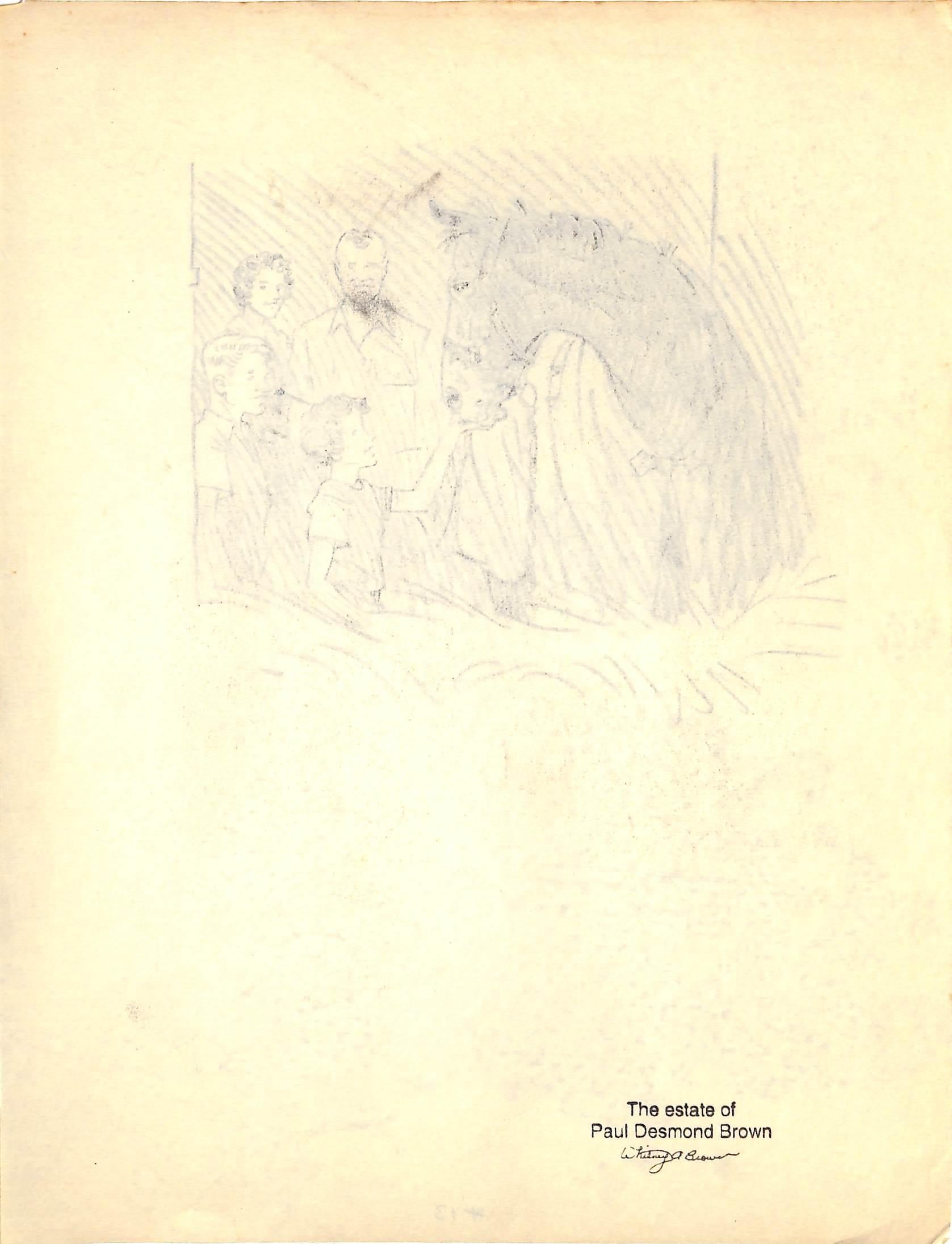 Original 1944 Pencil Drawing From Hi, Guy! The Cinderella Horse By Paul Brown 20 For Sale 2