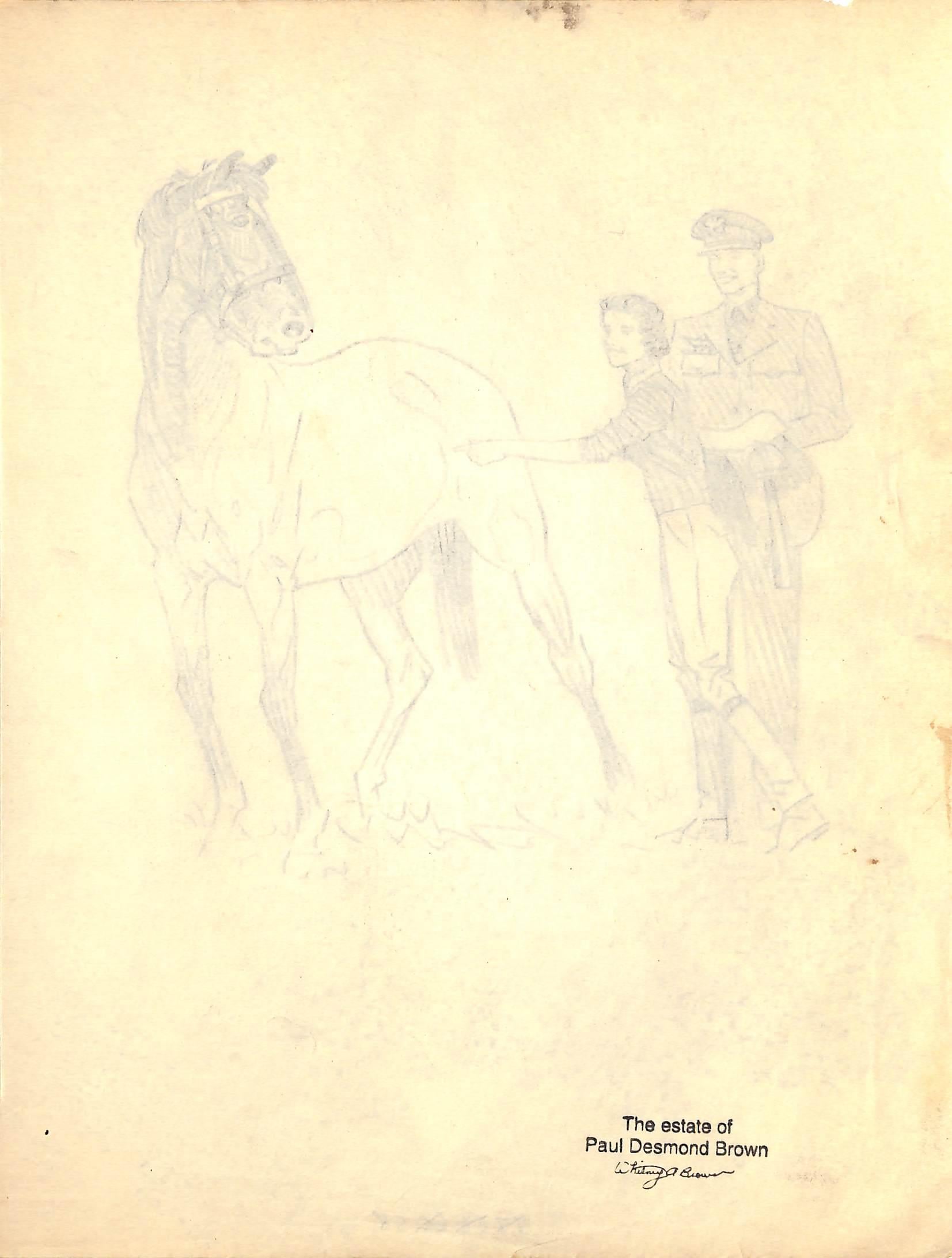 Original 1944 Pencil Drawing From Hi, Guy! The Cinderella Horse By Paul Brown 21 For Sale 2