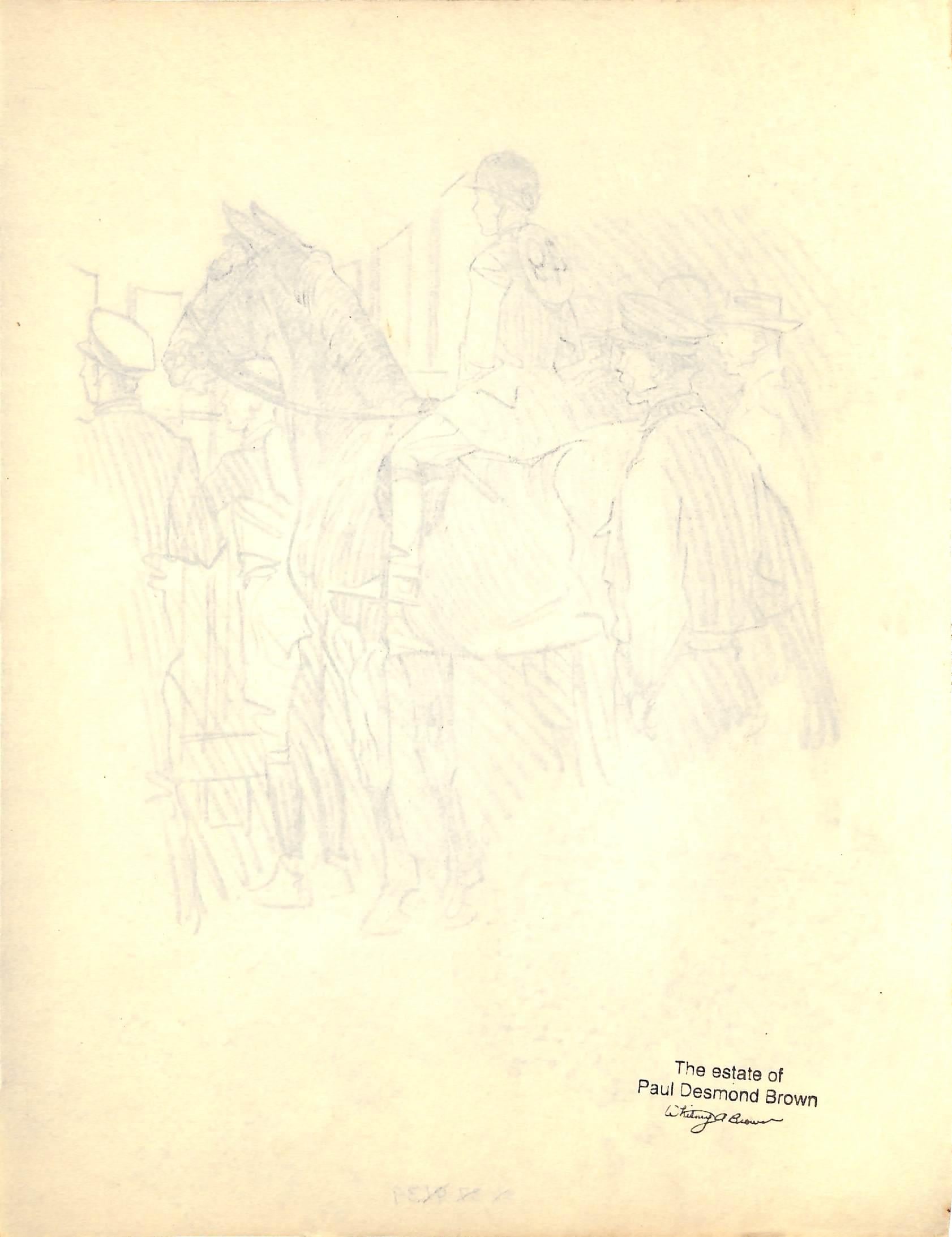 Original-Bleistiftzeichnung von 1944 aus Hi, Guy! Das Cinderella-Pferd von Paul Brown 22 im Angebot 2