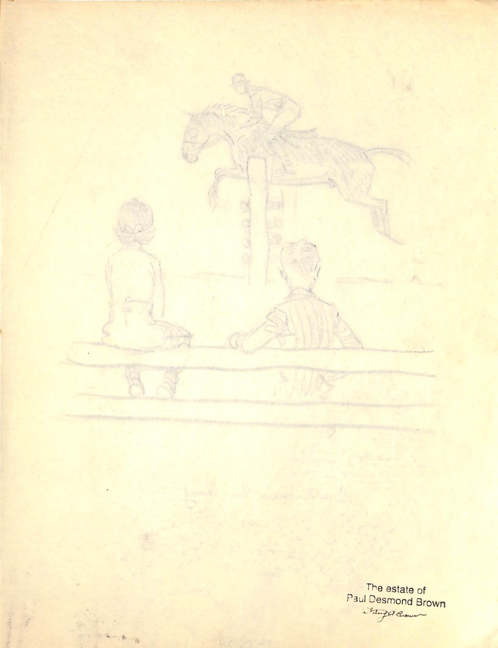 Original 1944 Pencil Drawing From Hi, Guy! The Cinderella Horse By Paul Brown 25 For Sale 2