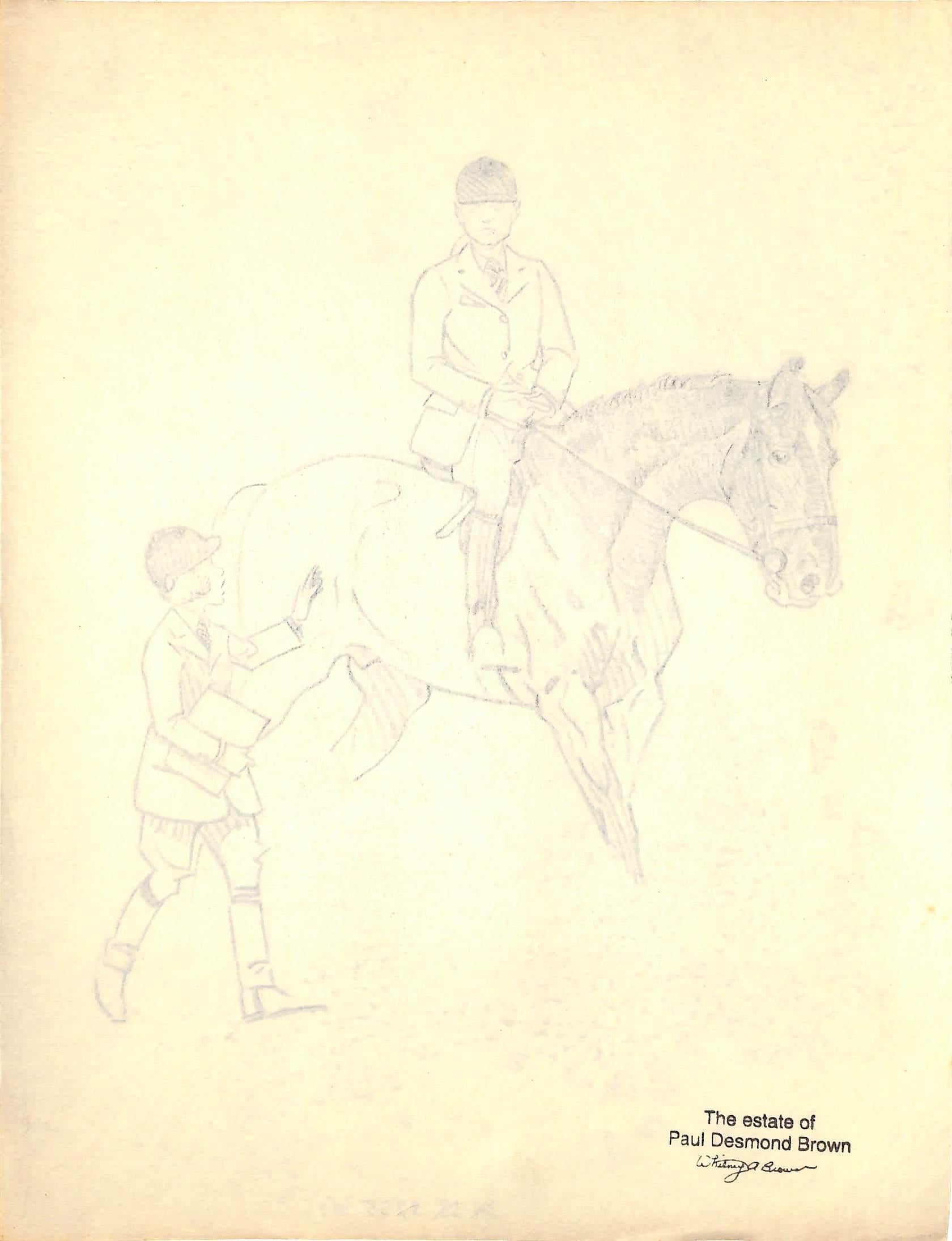 Original-Bleistiftzeichnung von 1944 aus Hi, Guy! Das Cinderella-Pferd von Paul Brown, 27 im Angebot 2