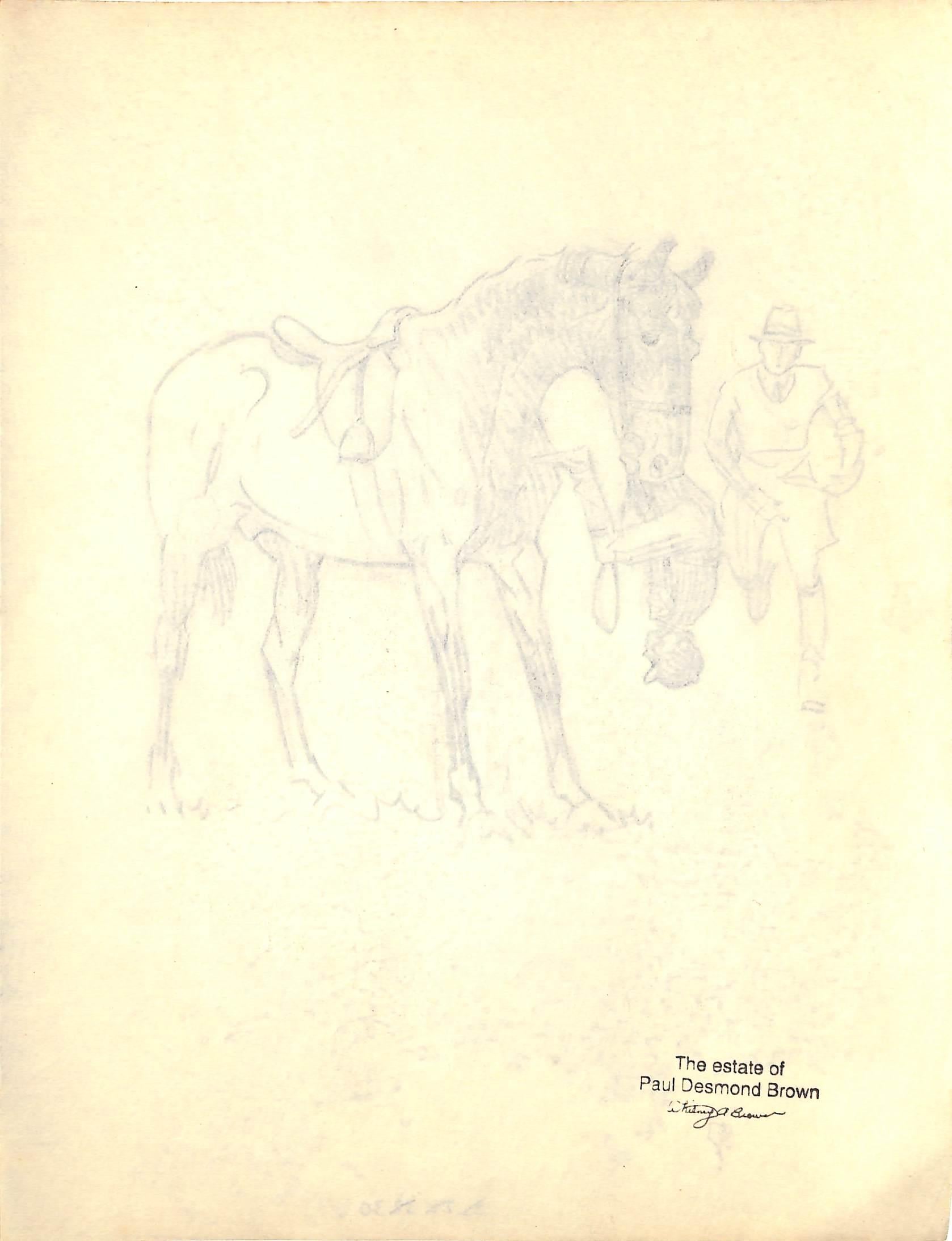 Original 1944 Pencil Drawing From Hi, Guy! The Cinderella Horse By Paul Brown 28 For Sale 5