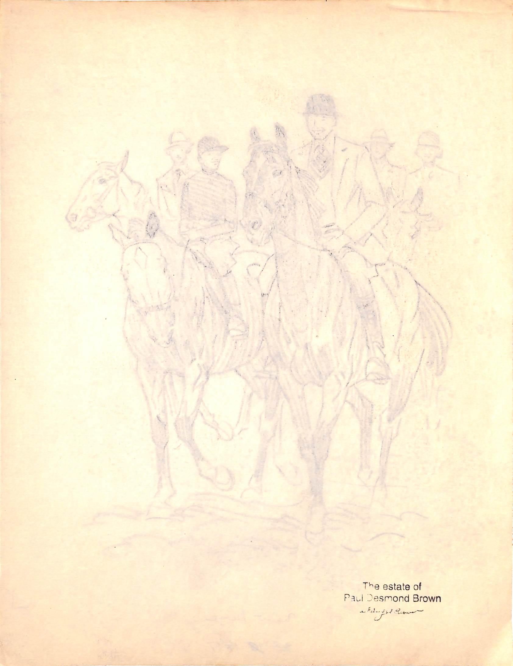 Original 1944 Pencil Drawing From Hi, Guy! The Cinderella Horse By Paul Brown 33 For Sale 1