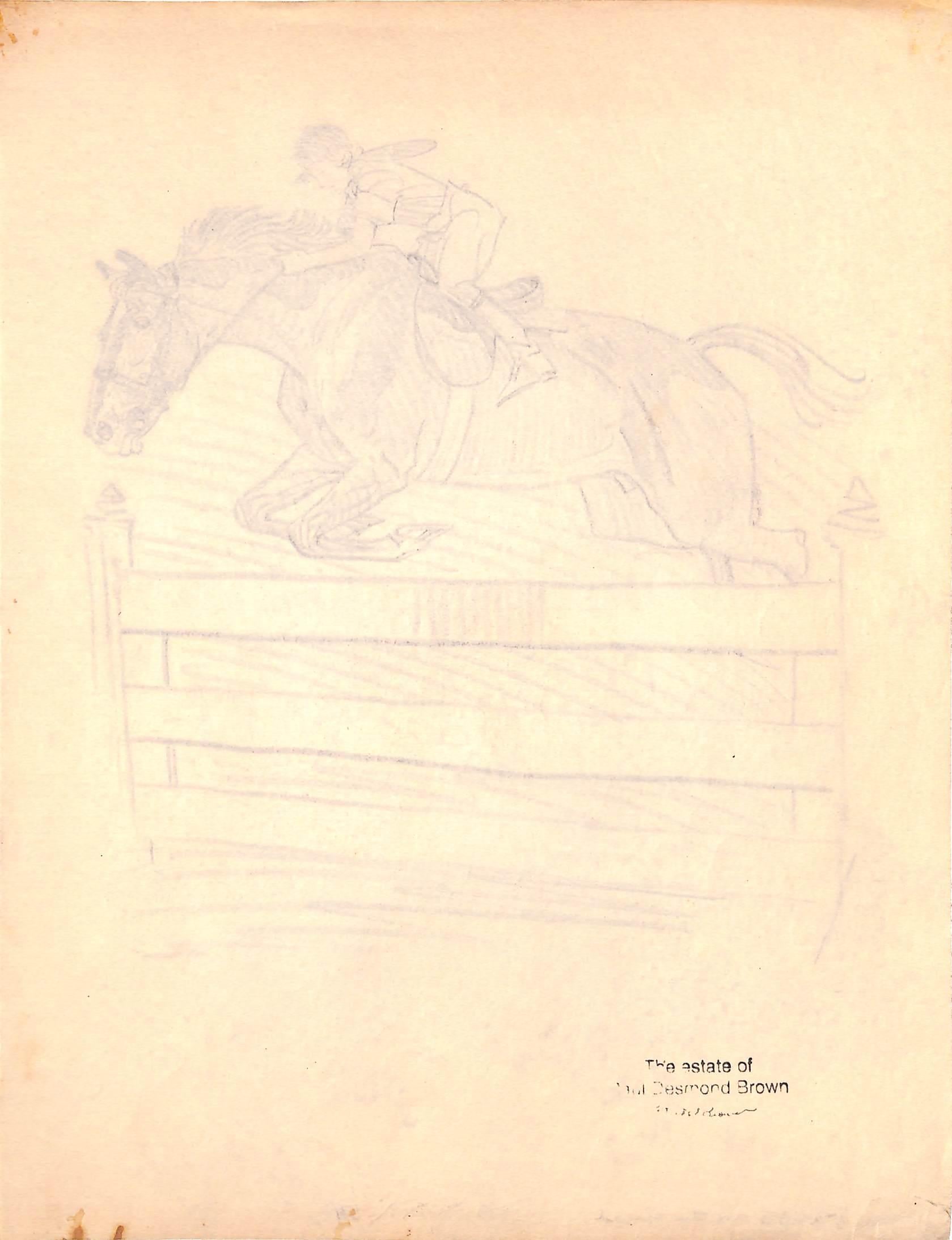 Original 1944 Pencil Drawing From Hi, Guy! The Cinderella Horse By Paul Brown 34 For Sale 1