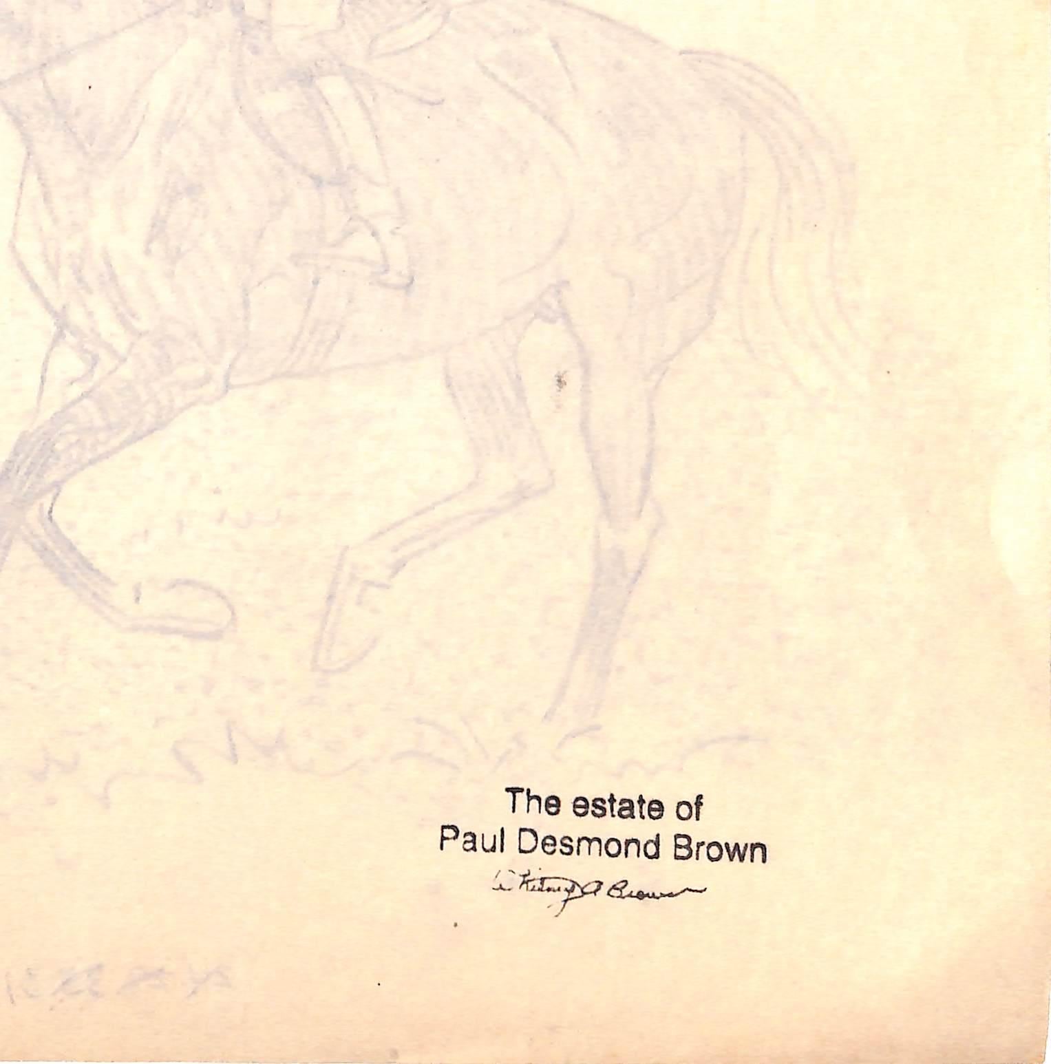Original 1944 Pencil Drawing From Hi, Guy! The Cinderella Horse By Paul Brown 37 For Sale 2