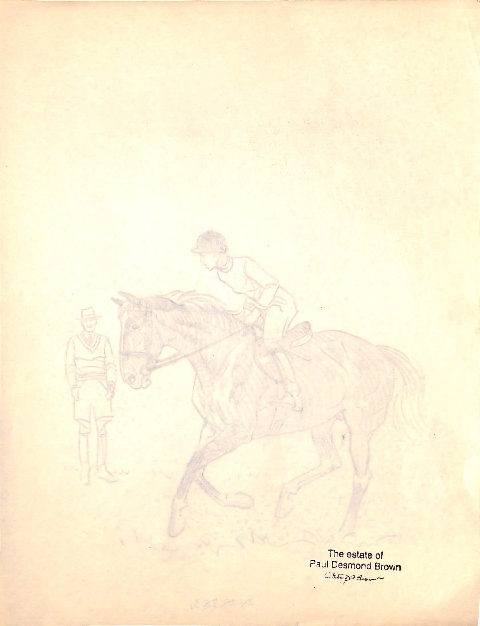 Original 1944 Pencil Drawing From Hi, Guy! The Cinderella Horse By Paul Brown 37 For Sale 1