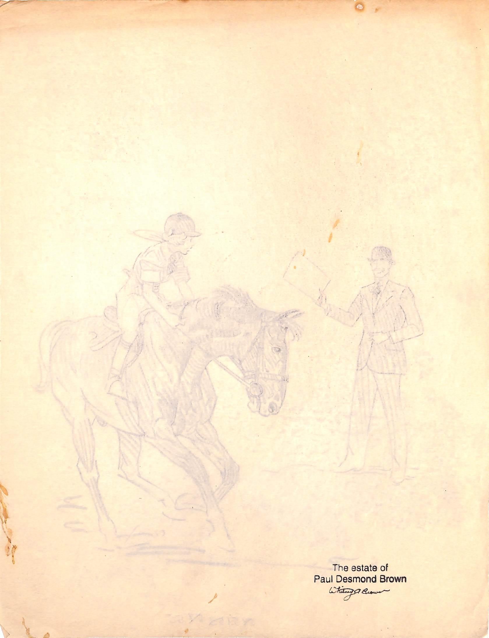 Original 1944 Pencil Drawing From Hi, Guy! The Cinderella Horse By Paul Brown 38 For Sale 1