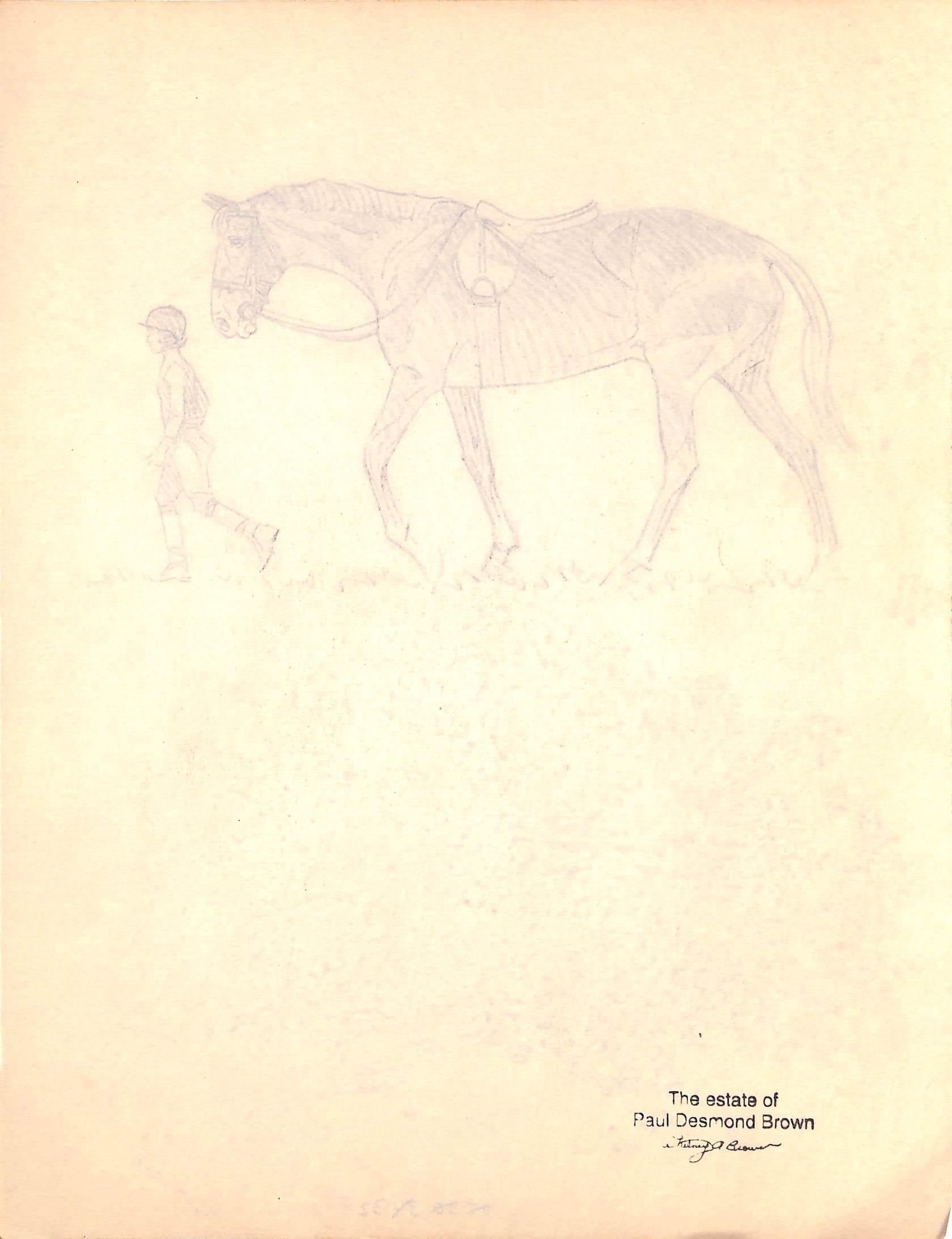 Original 1944 Pencil Drawing From Hi, Guy! The Cinderella Horse By Paul Brown 40 For Sale 1