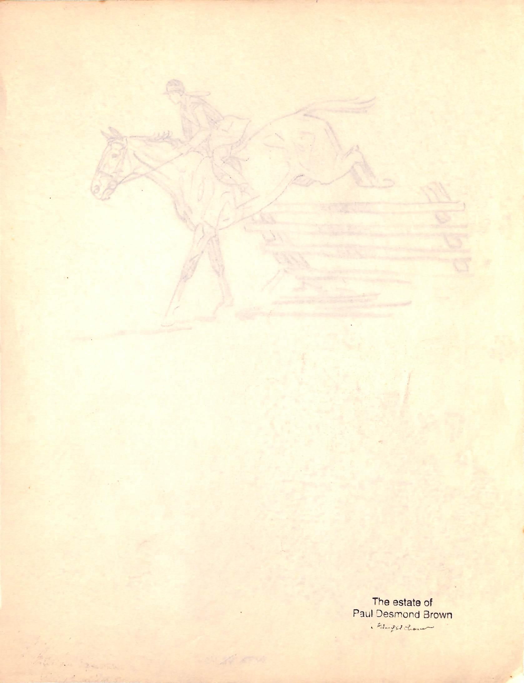 Original 1944 Pencil Drawing From Hi, Guy! The Cinderella Horse By Paul Brown 42 For Sale 1