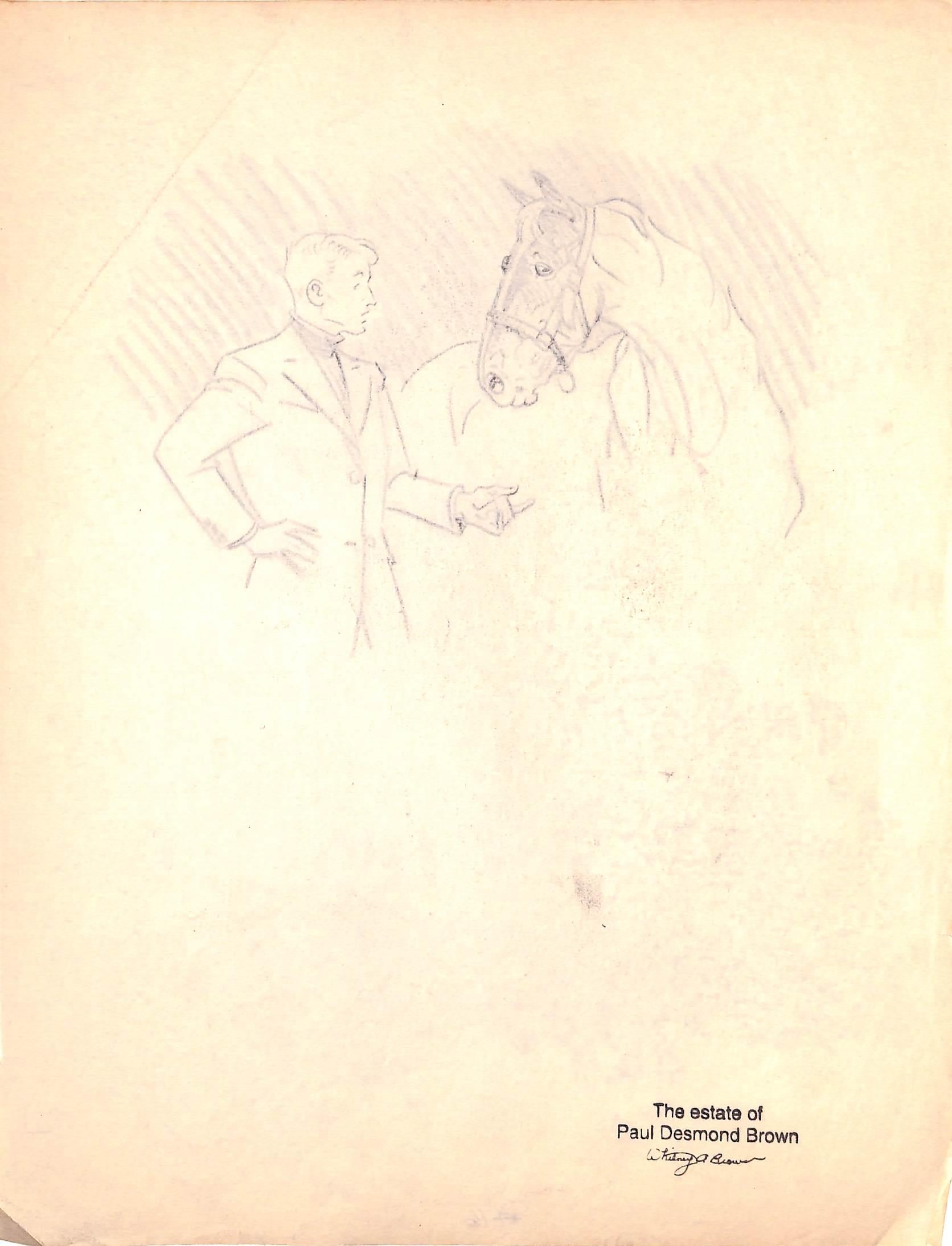Original 1944 Pencil Drawing From Hi, Guy! The Cinderella Horse By Paul Brown 44 For Sale 2