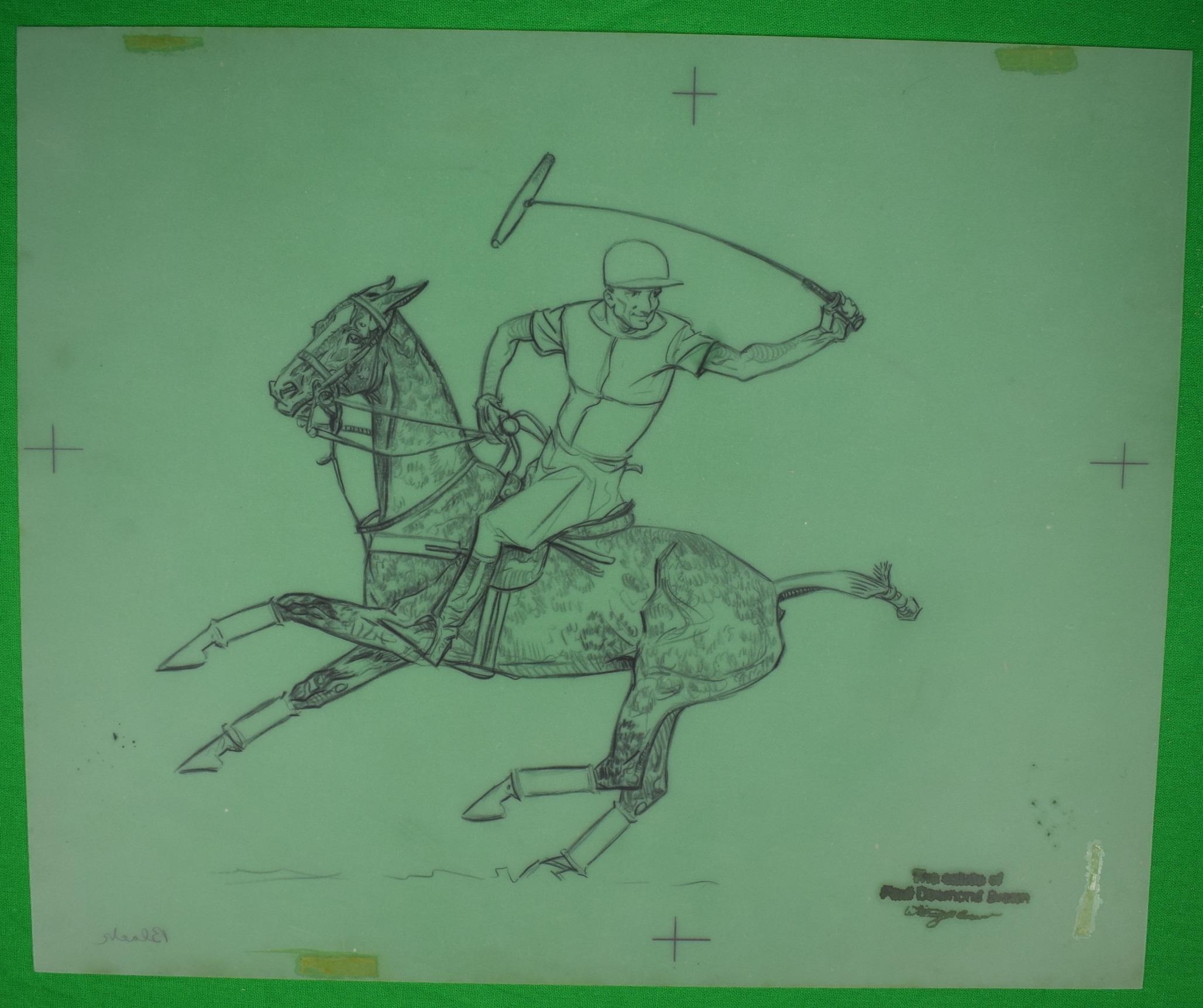 Paul Brown Polo Pencil On Acetate Drawing #2 For Sale 3