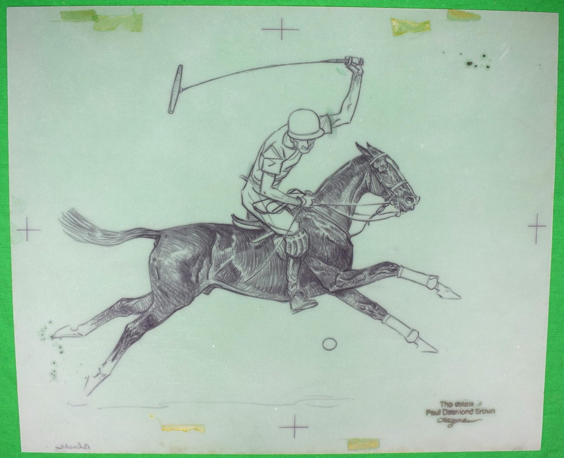 Paul Brown Polo Pencil On Acetate Drawing #4 For Sale 2