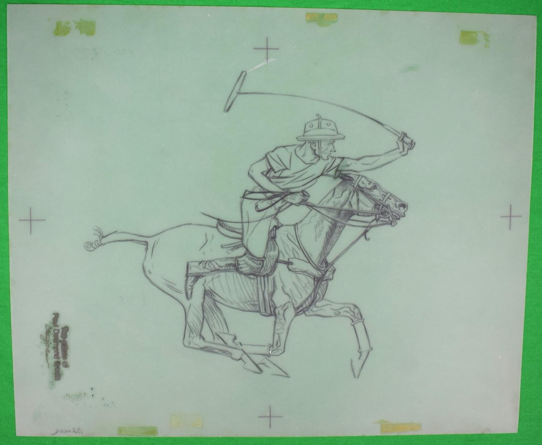 Paul Brown Polo Pencil On Acetate Drawing #6 For Sale 2
