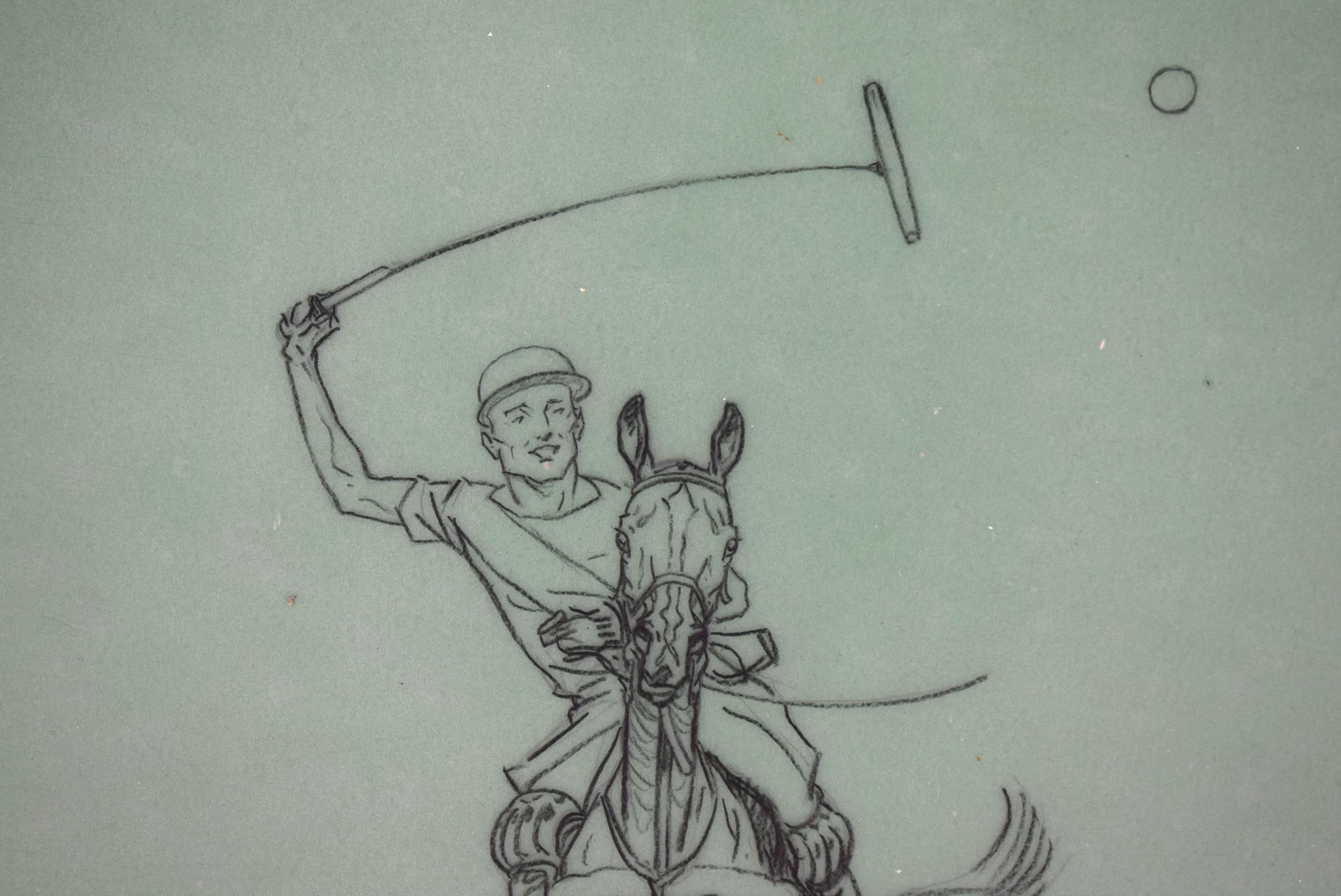 Paul Brown Polo Pencil On Acetate Drawing #7 For Sale 1