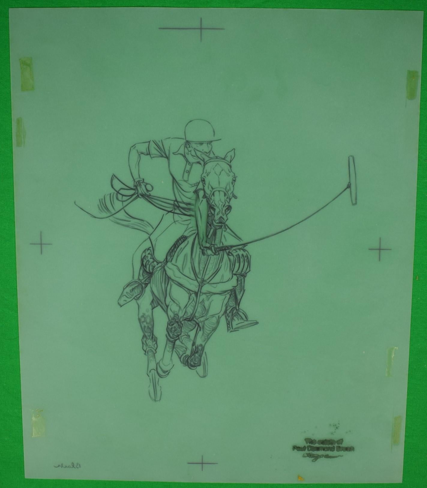 Paul Brown Polo Pencil On Acetate Drawing #8 For Sale 2