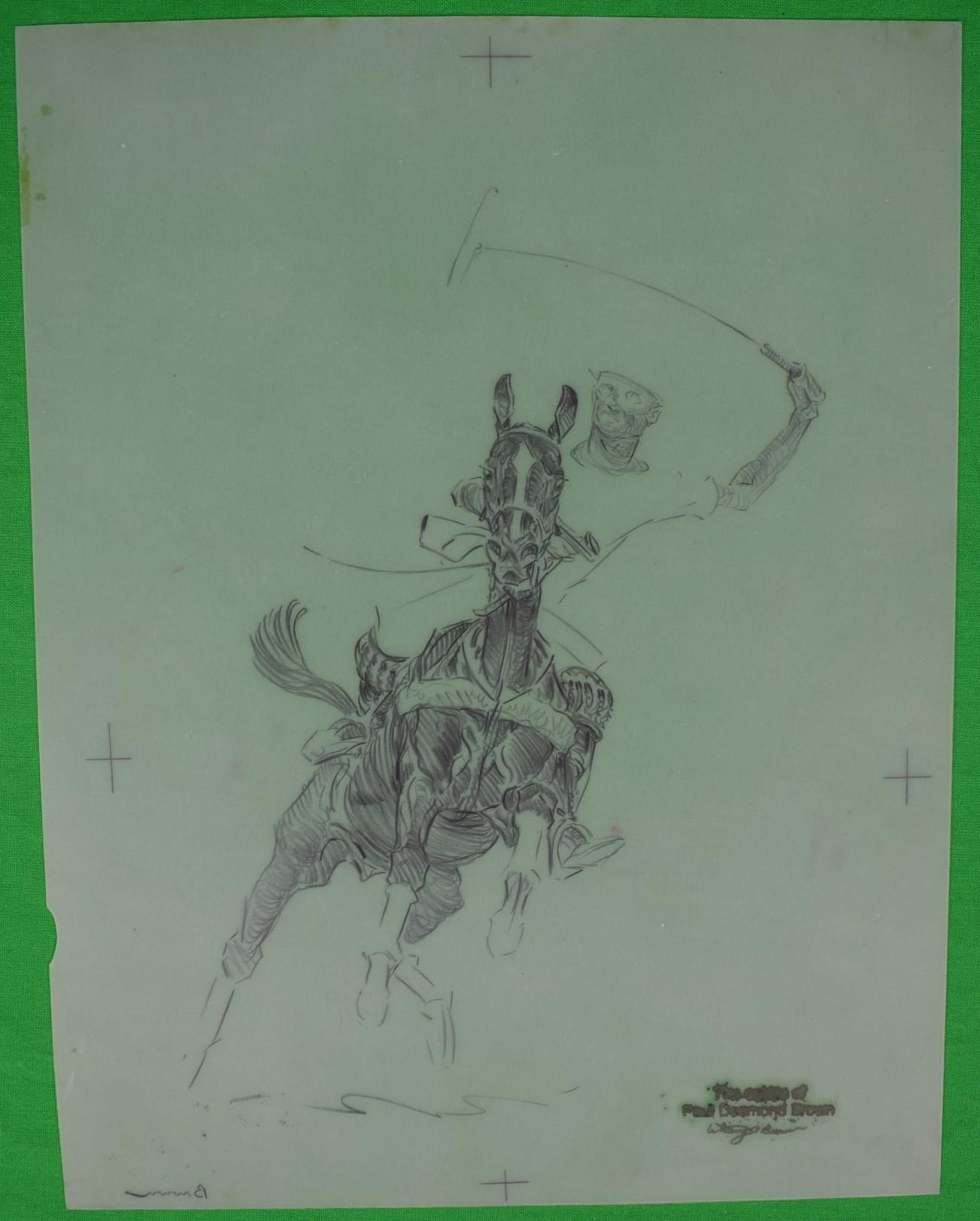 Paul Brown Polo Pencil On Acetate Drawing #16 For Sale 3
