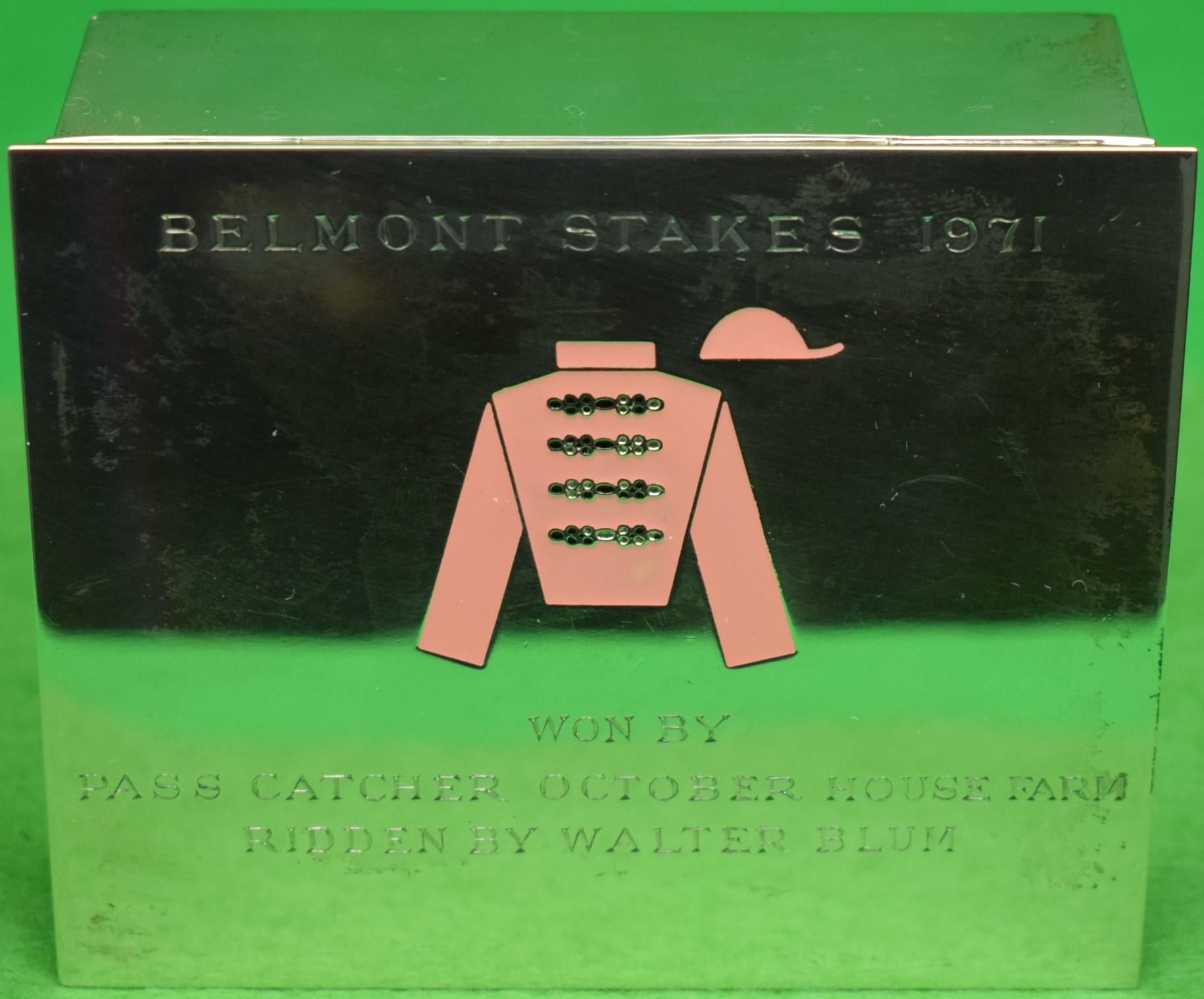 "Tiffany & Co 1971 Belmont Stakes Sterling Silver Jockey Presentation Box"