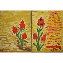 "Pair x Puppeteer Hand-Painted Palm Tree Reversing To Pink Bunny Top Hat Panels"