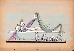 "Lanvin Paris Carleton Candy Jar Farben c1950s Werbung Kunstwerk"