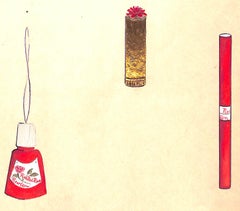 "Lanvin Paris x Red Rose by Revlon c1950s Advertising Artwork"