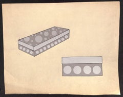 "Lanvin Paris Pearl Grey Boxes c1950s Advertising Artwork"