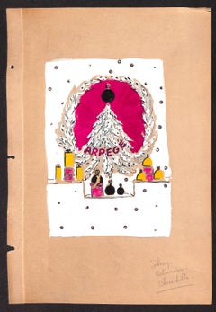 "Arbre de Noël du parfum Lanvin Paris Arpege c1950s Artwork"