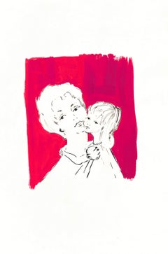 "Lanvin Paris Mother & Daughter c1950s Artwork"