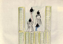 "Lanvin Paris 4 frascos de perfume negros con obturadores verde lima c1950s Obra de arte"