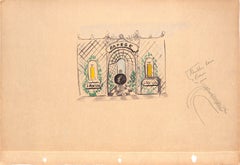 "Lanvin Paris Arpege Perfume Trellis c1950s Advertising Artwork"